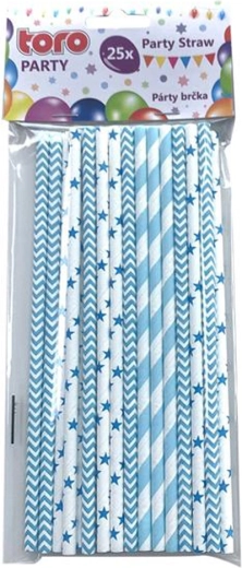 Paberist kõrred 19,7 cm, 25 tk – helesinine, mustrite segu
