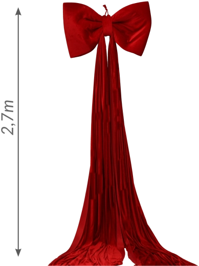Jõuludekoratiivne lips (kokard) punane 85 × 270 cm – 1 tk