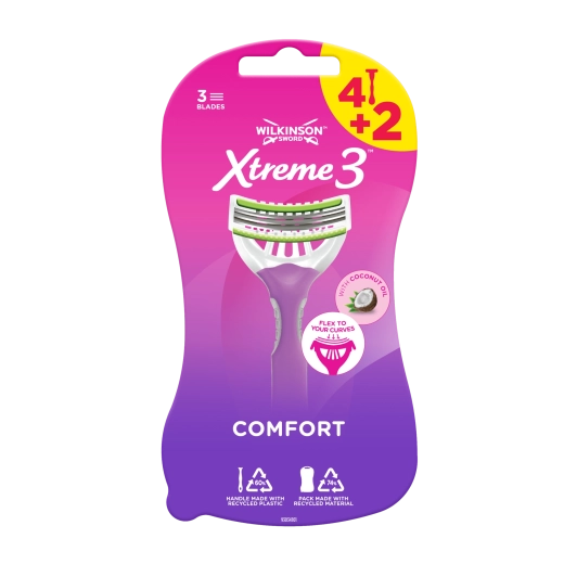 Wilkinson Sword Xtreme 3 Beauty naiste ühekordsed raseerijad, 6 tk