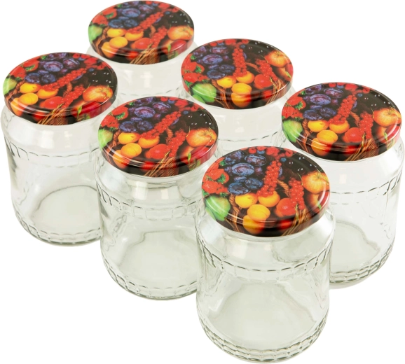 Komplekt keeramiskaanega säilituspurke 720 ml, kaaned 82 mm, 6 tk