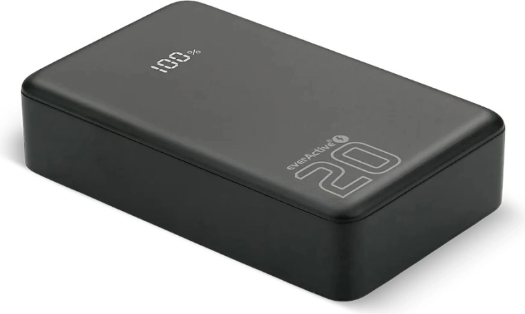 Power Bank 20,000 mAh with LCD, 2× USB‑C and USB‑A, 20W PD/QC4+