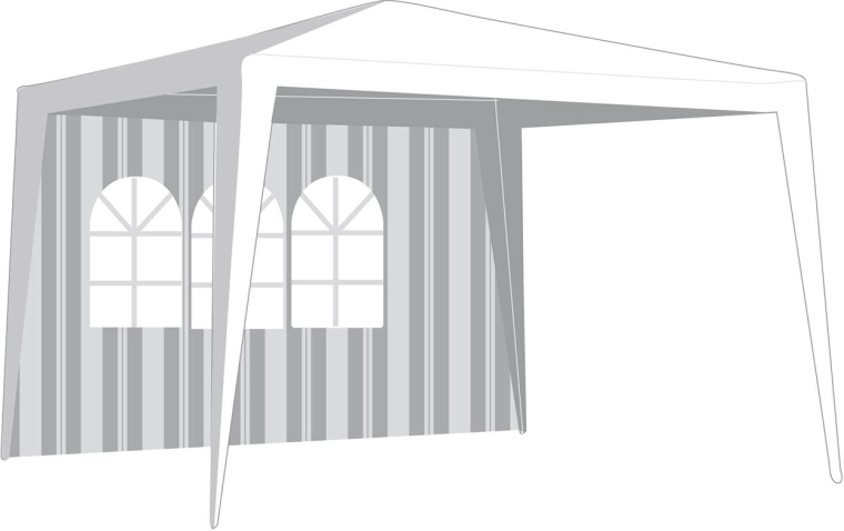 Gazebo külgsein 295 × 190 cm aknaga – valge‑rohelised triibud