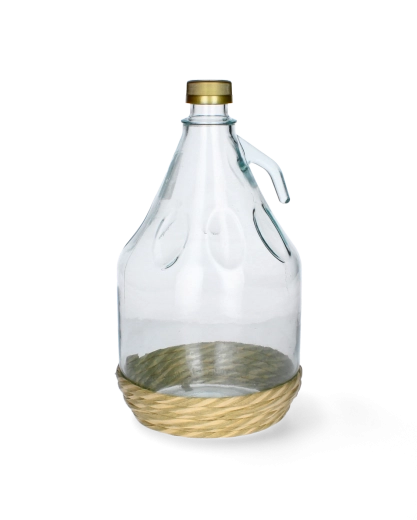 DAMA 3 l demijohn klaaspudeli ja kaitsepunutisega