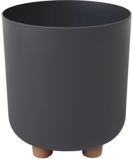 Lillepott Sofia 19 cm taaskasutatud plastist – must