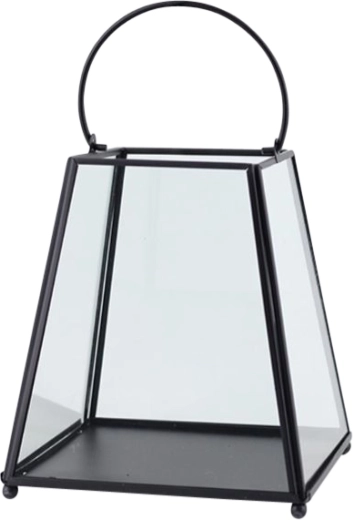 Metallist kooniline latern klaasiga 17 × 17 × 19,5 cm