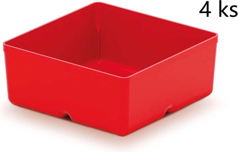 Unite Boxi 4 plastkarbi tööriistadele, punased, 110 × 110 × 112 mm