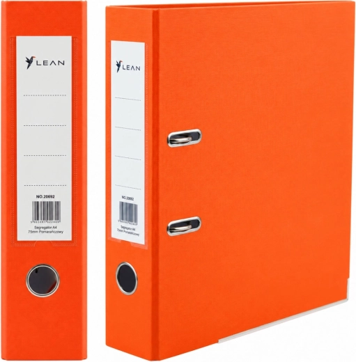 Orange A4 Lever Arch File, 75 mm Spine