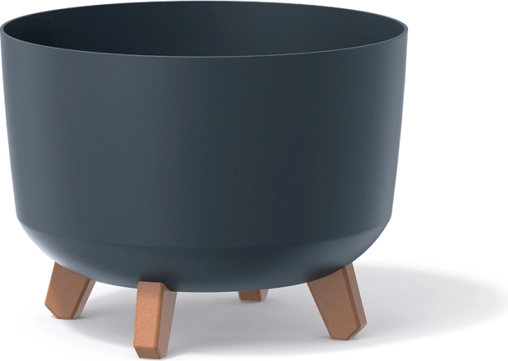 Jalgadel lillepott Gracia Eco Wood 23,5 cm antratsiit