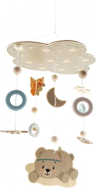 Rippuv karusell karukestega looduslikust puidust