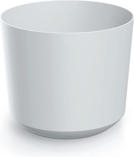 Tubo lillepott 23,9 cm valge disainalusega