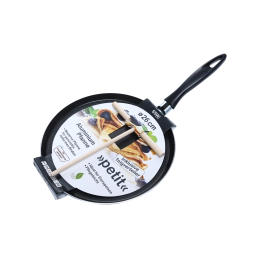 Aluminum Crepe Pan SSW Petit 26 cm with Spreader