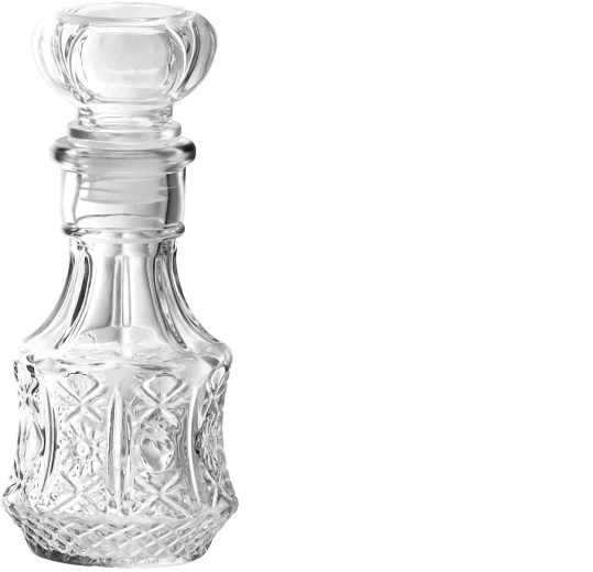 Klaasist karahvin 250 ml korgiga