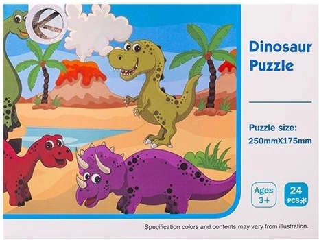 Dinosaurustega pusle lastele 24 tükki