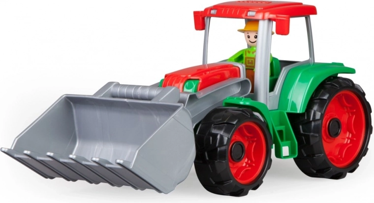 Movable front bucket for realistic play