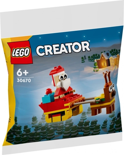 Santa, sleigh and reindeer in one set