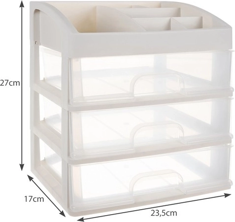 Kolm läbipaistvat sahtlit kiireks ülevaateks