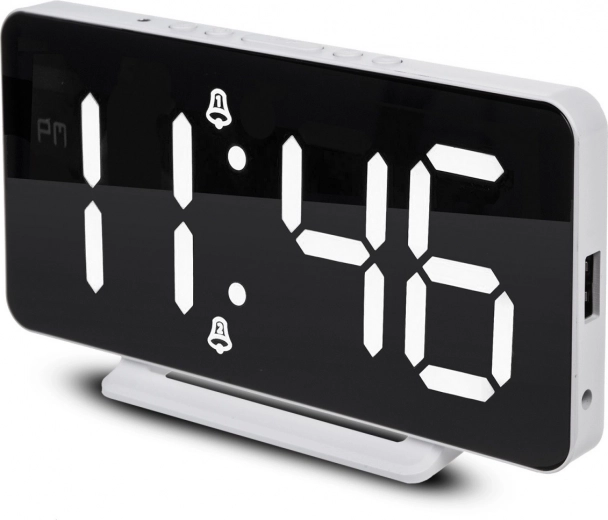 Dual alarm and snooze 5–60 minutes