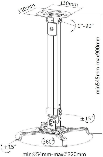 Teleskoopvars 55–90 cm