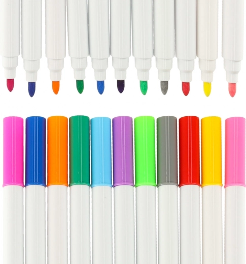 12 värvilist kriidimarkerit komplektis