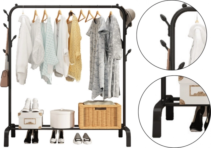 Praktiline alumine riiul jalanõude ja karpide jaoks