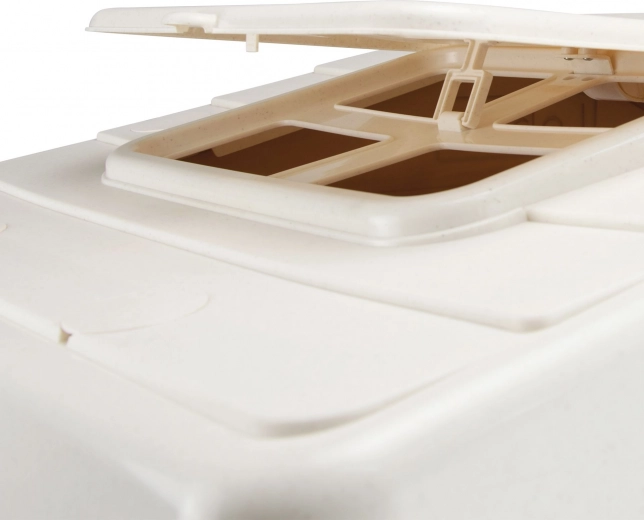 Tilt-out rear wall for maximum ventilation and space
