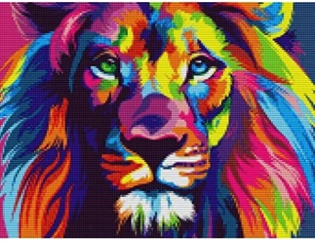 Särav vikerkaarelõvi motiiv