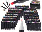 Double-sided markers in a case - 168 pieces