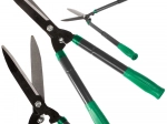 Telescopic garden hedge shears with ergonomic handles