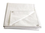 White laminated tarp with grommets 2 × 3 m, 140 g/m²