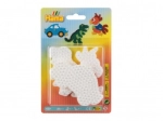 Pegboard for Ironing Beads with Auto, Parrot, and Dinosaur Motifs
