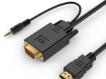 HDMI–VGA muundur koos 3,5 mm heliväljundiga, 3 m, must