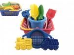 Children's sand set with basket, bucket and sand molds