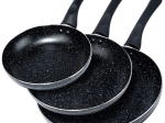 Graniitkattega pannide komplekt Black Line 3 tk 20 / 24 / 28 cm