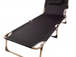 Folding camp cot with adjustable backrest 193 cm – gray