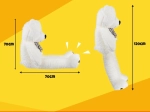 Pehme mängukaru Kruzzel XL 146 cm ecru värvi, lipsuga