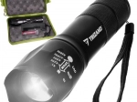 Tactical flashlight CREE LED T6 with USB charging and zoom