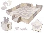 Foam educational puzzle mat, gray and ecru, 36 pieces, 150 × 150 cm