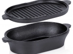 Malmalist ovaalne vorm kaanega 2-ühes cast line 28 × 16 cm, 1,2 l