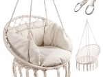 Hanging chair stork nest with backrest + cushions