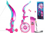 Pink kids' archery set with target and suction-cup arrows