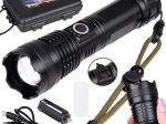 Võimas LED-taskulamp USB-laadimisega, veekindel, suumiga