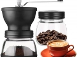 Ruhhy manual coffee and spice grinder with a ceramic grinding mechanism