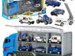 Transport Truck with Police Cars