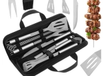 KAMINER stainless steel BBQ tool set, 9 pieces in a hard case