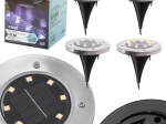 Solar in-ground driveway garden lights with dusk sensor, 8 LEDs, set of 4, cool white
