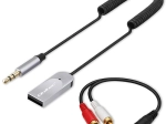 juhtmevaba Bluetooth 6.0 heli-vastuvõtja koju ja autosse, 2× RCA, 3,5 mm AUX ja USB-toide, mikrofon