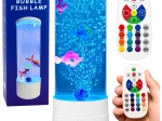 Dekoratiivne öine LED-laualamp akvaarium kaladega RGB (16 värvi), valge, USB