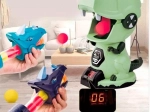 Interactive Shooting Game at Dinosaur with Guns and Balls