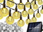 Solar Light Chain with Warm Yellow Light 12m