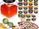Klaasist vürtsitopsid 100 ml – komplekt 24 tk 90 sildiga
